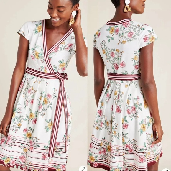 💋 EUC 💋 Gal Meets Glam Teresa Floral Wrap Dress SIZE - Picture 1 of 13